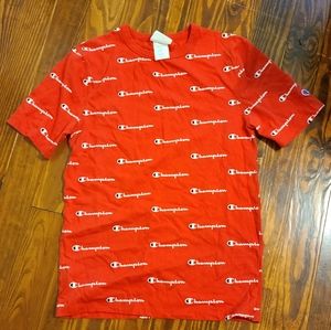CHAMPION SMALL all over logo t-shirt shirt